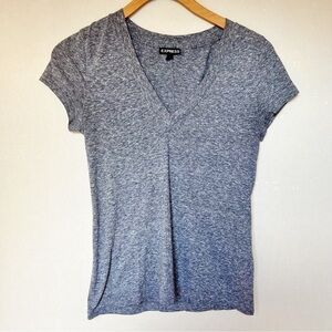Express Gray V Neck T Shirt